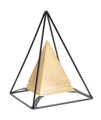 Piramide Oro con Ferro 15x15x21 cm in Poliresina e Ferro