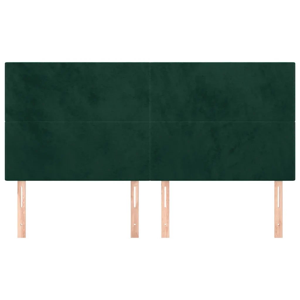 Testiera-Testata-Testiera Decorativa Verde Scuro 200x5x118/128 cm Velluto 830363