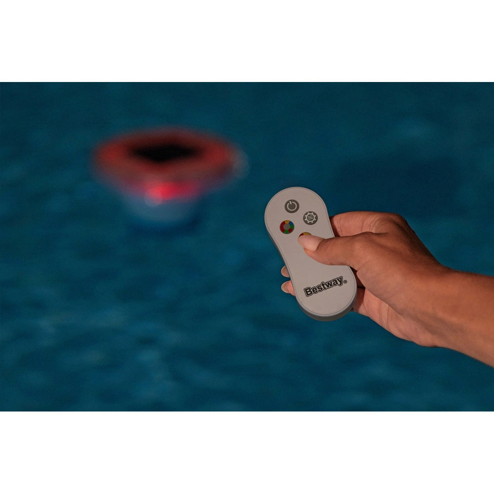 Trade Shop - Dosatore Per Pastiglie Cloro Galleggiante Piscina Con Luce Led Ad Energia Solare 58943 -