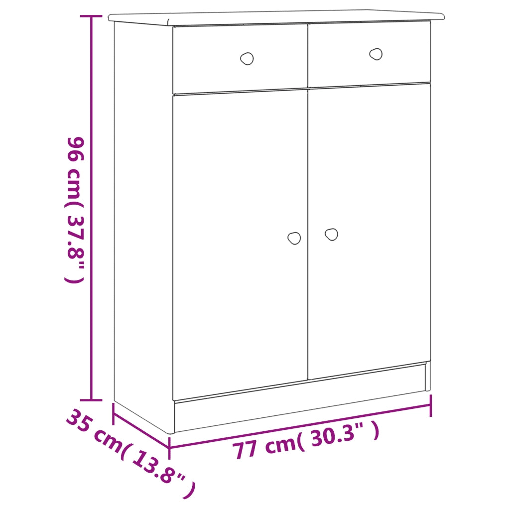 Scarpiera-Scaffale per scarpe ALTA 77x35x96 cm in Legno Massello di Pino 582837