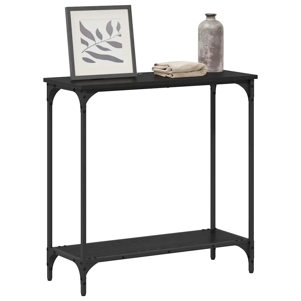 Tavolo consolle Rovere nero 75 x 30.5 x 75 cm Legno multistrato