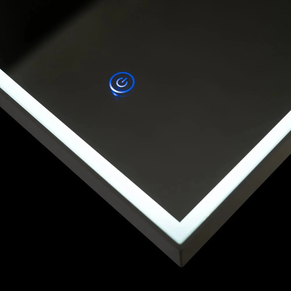 Specchio rettangolare da parete con luce Laddy con cornice in alluminio antracite | Duzzle