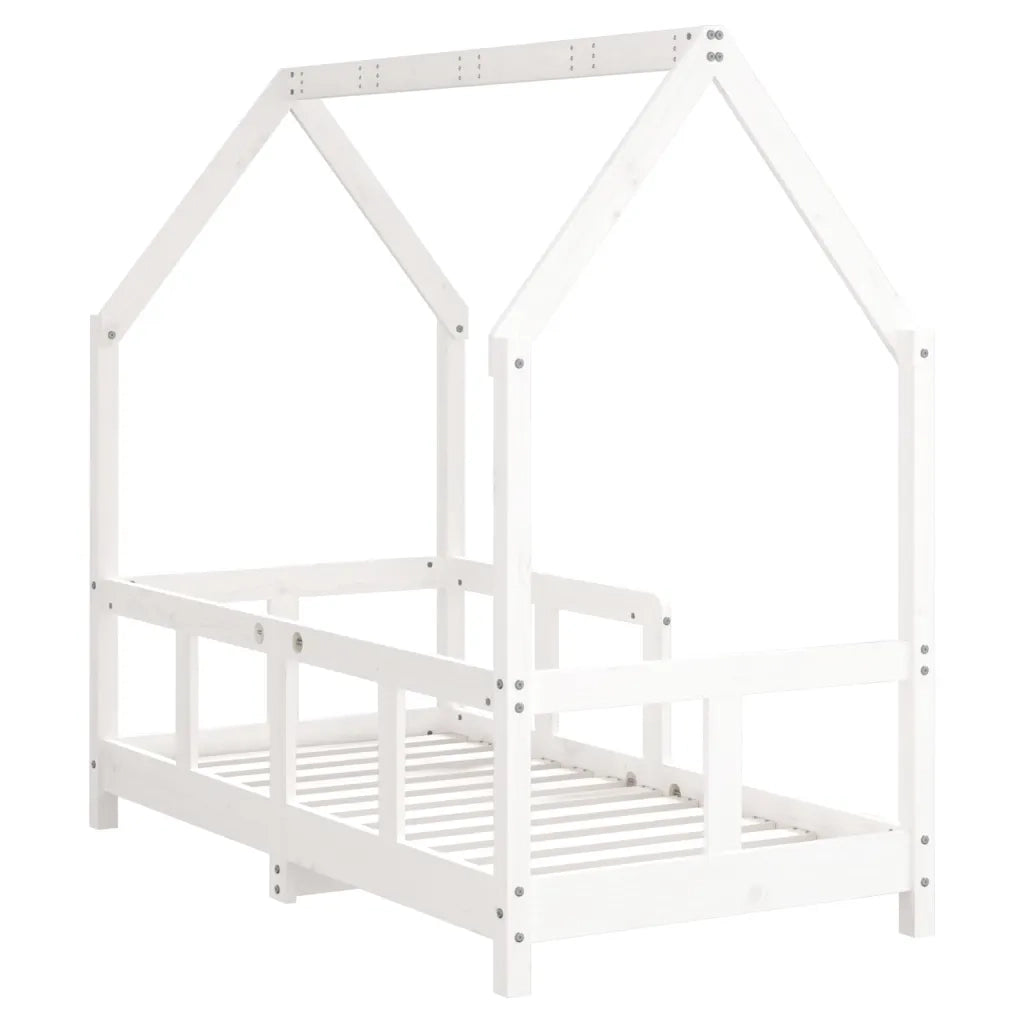 Giroletto per Bambini | Letto Infantile | Lettino Bianco 70x140cm in Legno Massello di Pino