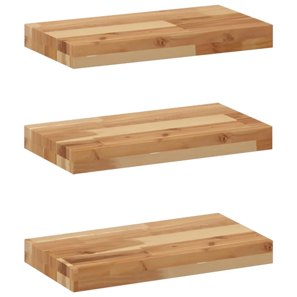 vidaXL Mensole da Parete 3 pz 40x20x4 cm Legno Acacia Rifinito a Olio