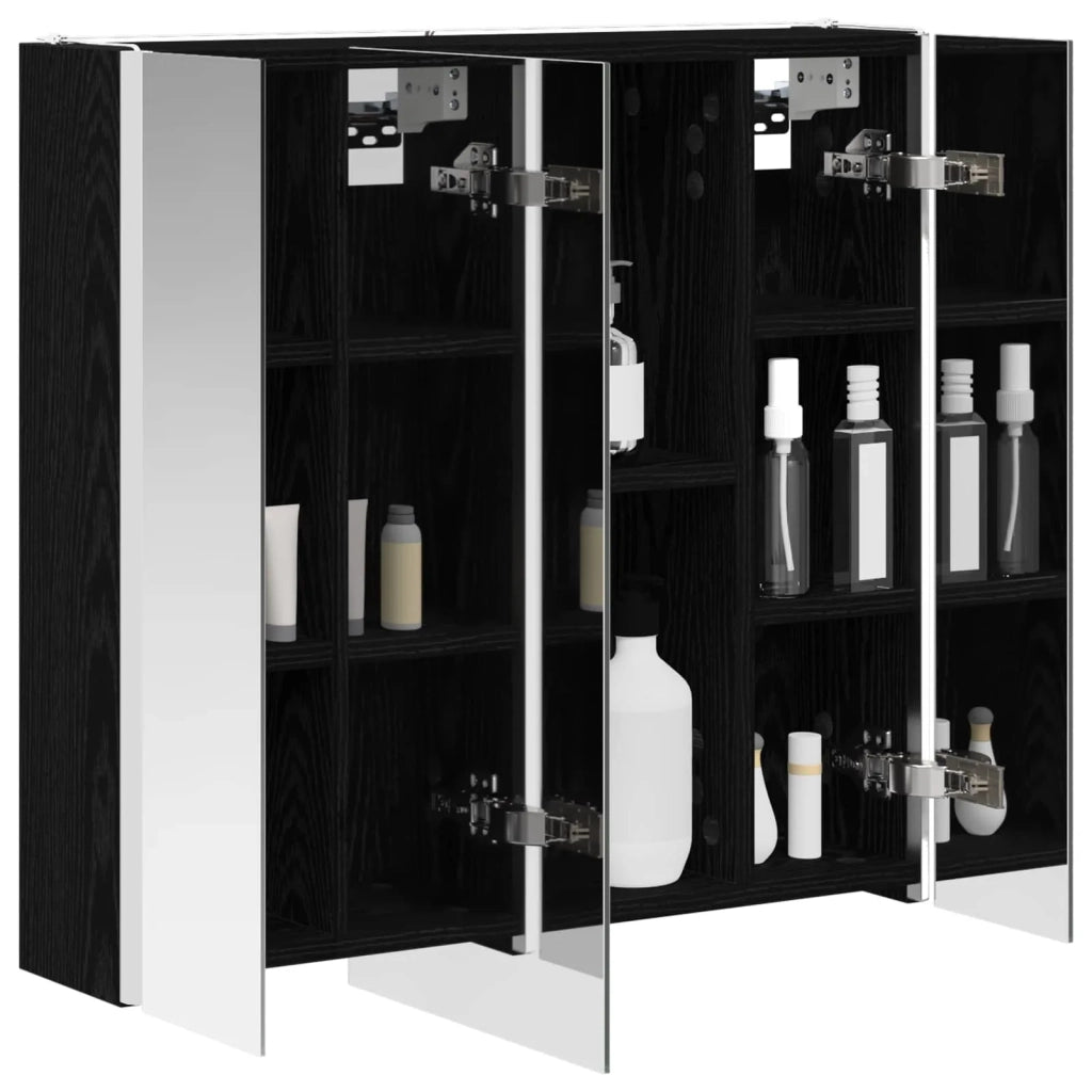 Mobiletto per specchio da bagno Rovere Nero