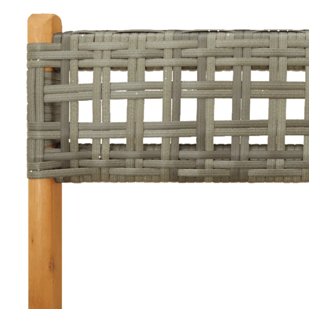 Set da Bistrot 3 pz Grigio in Polyrattan e Legno Massello 3281839