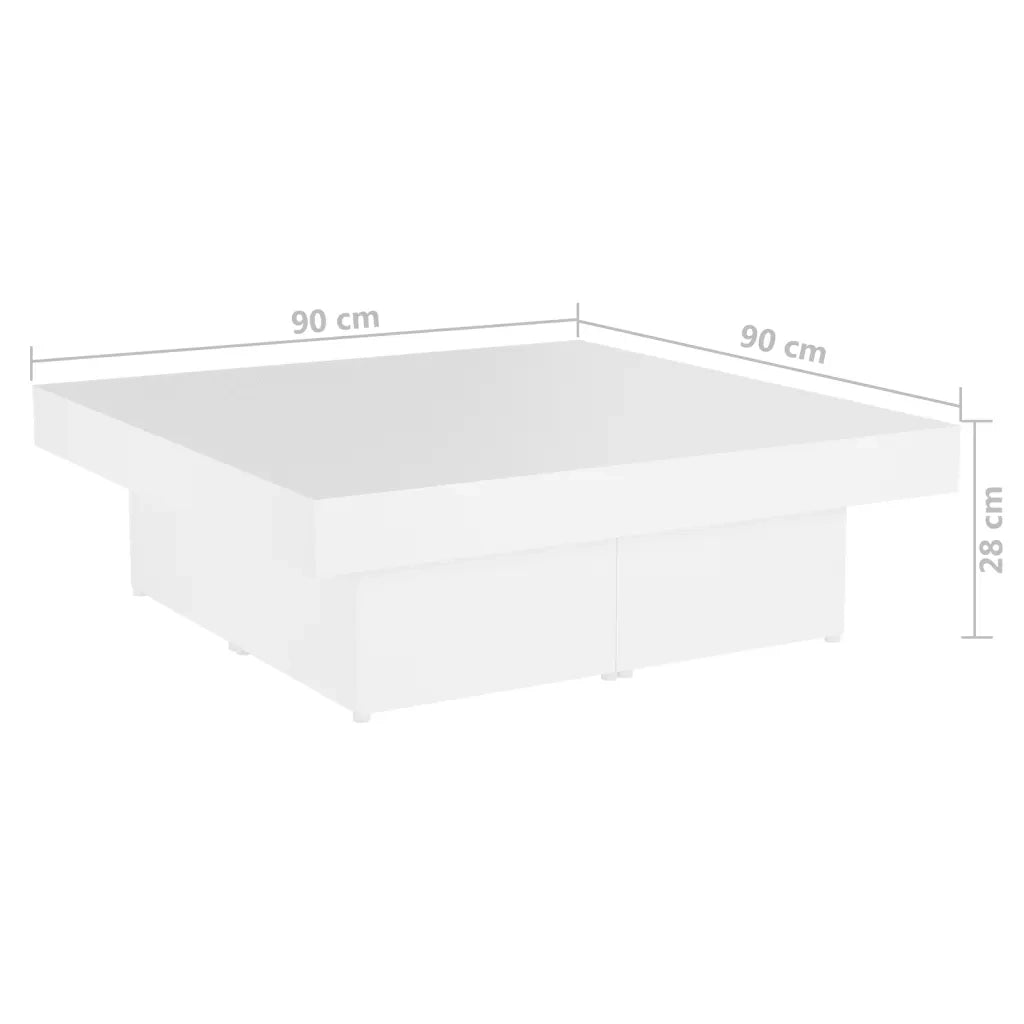 Tavolino da Salotto Bianco 90x90x28 cm in Truciolato cod mxl 14435