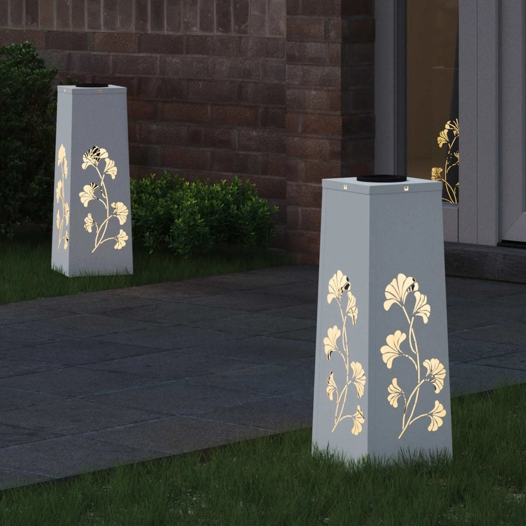 Faro LED solare per sentieri 2 pz Bianco CFW2653865