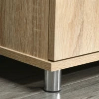 Mobile TV Moderno con 2 Ripiani, Fori Passacavi e 2 Armadietti in MDF 105x40x55cm - Quercia