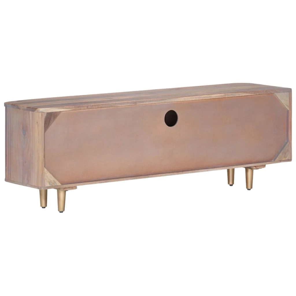 Mobile TV multimediale scaffale TV credenza mobile TV sala da pranzo soggiorno camera da letto 118 x 30 x 40 cm legno massello di acacia marrone 02_0025801
