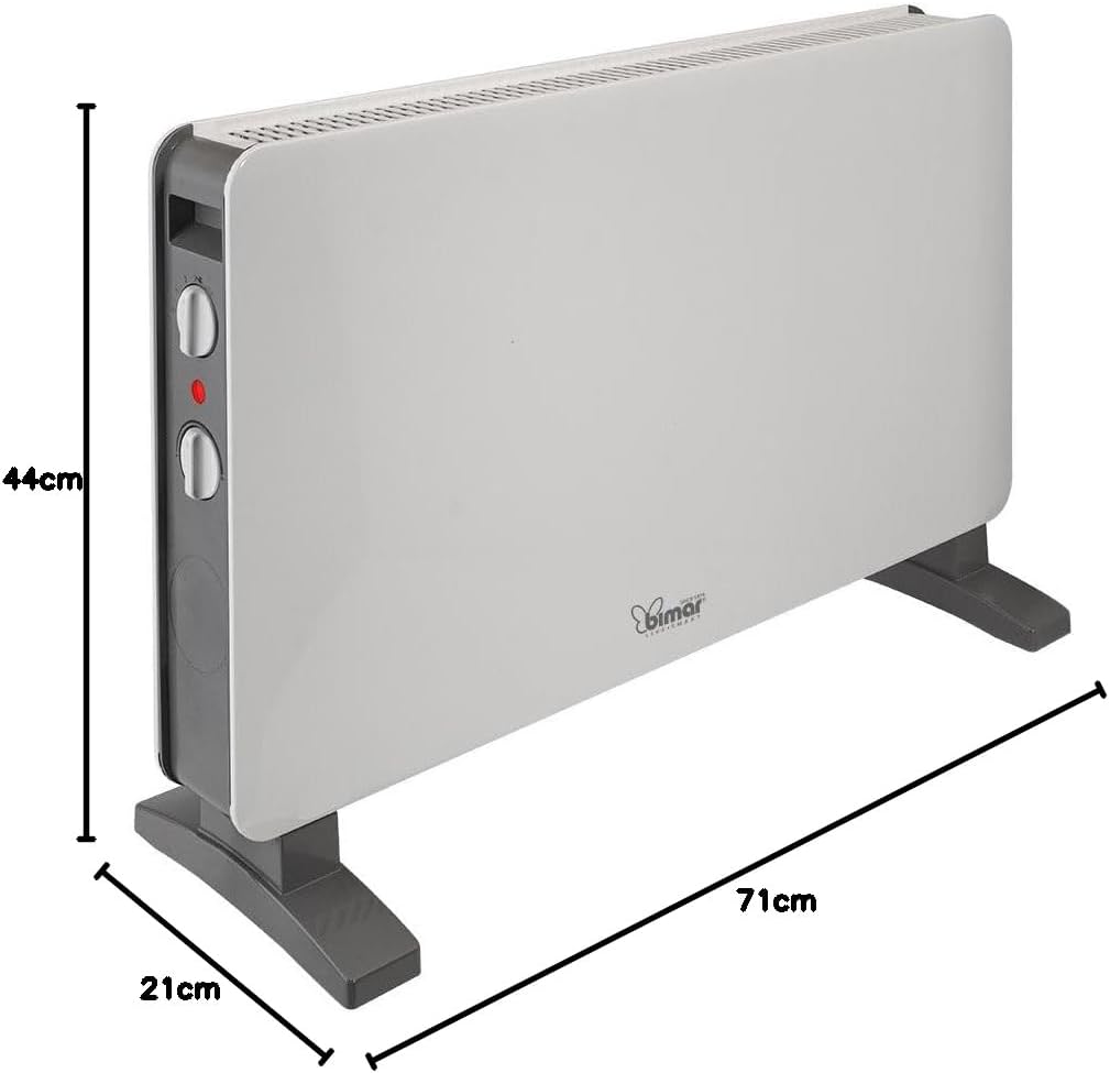 Bimar Termoconvettore HC512 Filo Metallico 2000W Ventilatore Turbo 2 Potenze Termostato Silenzioso