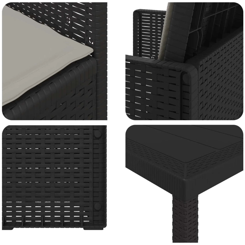 Set da Pranzo per Giardino 7 pcs Antracite e Grigio chiaro PP