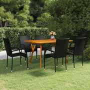 Set Mobili da Pranzo per Giardino 7 pz Nero 3072131