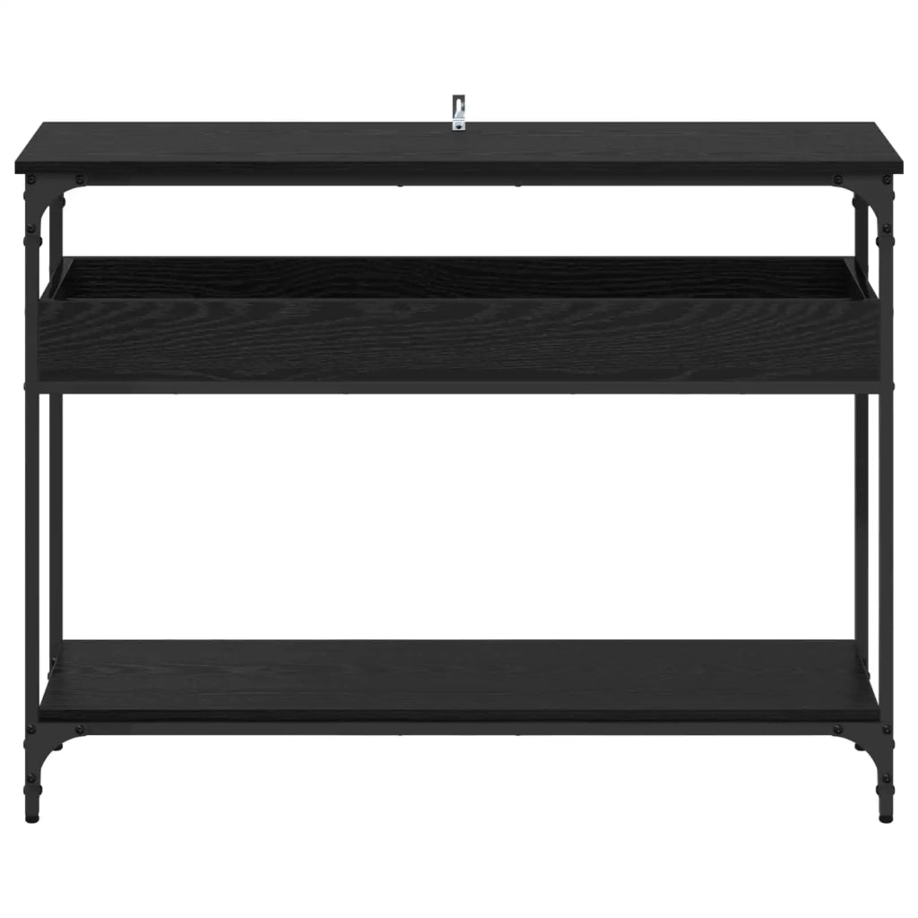 Tavolo consolle Rovere nero 100 x 29 x 75 cm Legno multistrato 883524