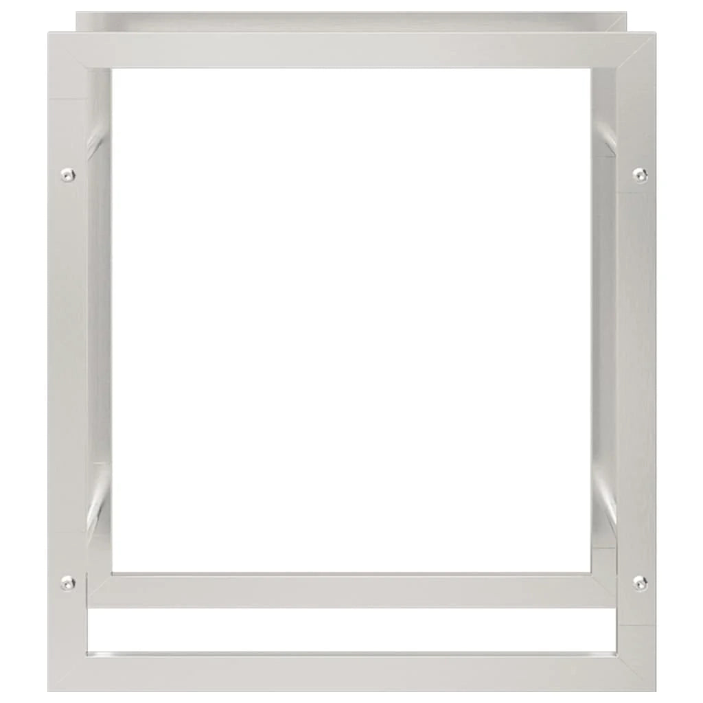 Portalegna 80 x 28 x 86 cm acciaio inox argento 02_0043742
