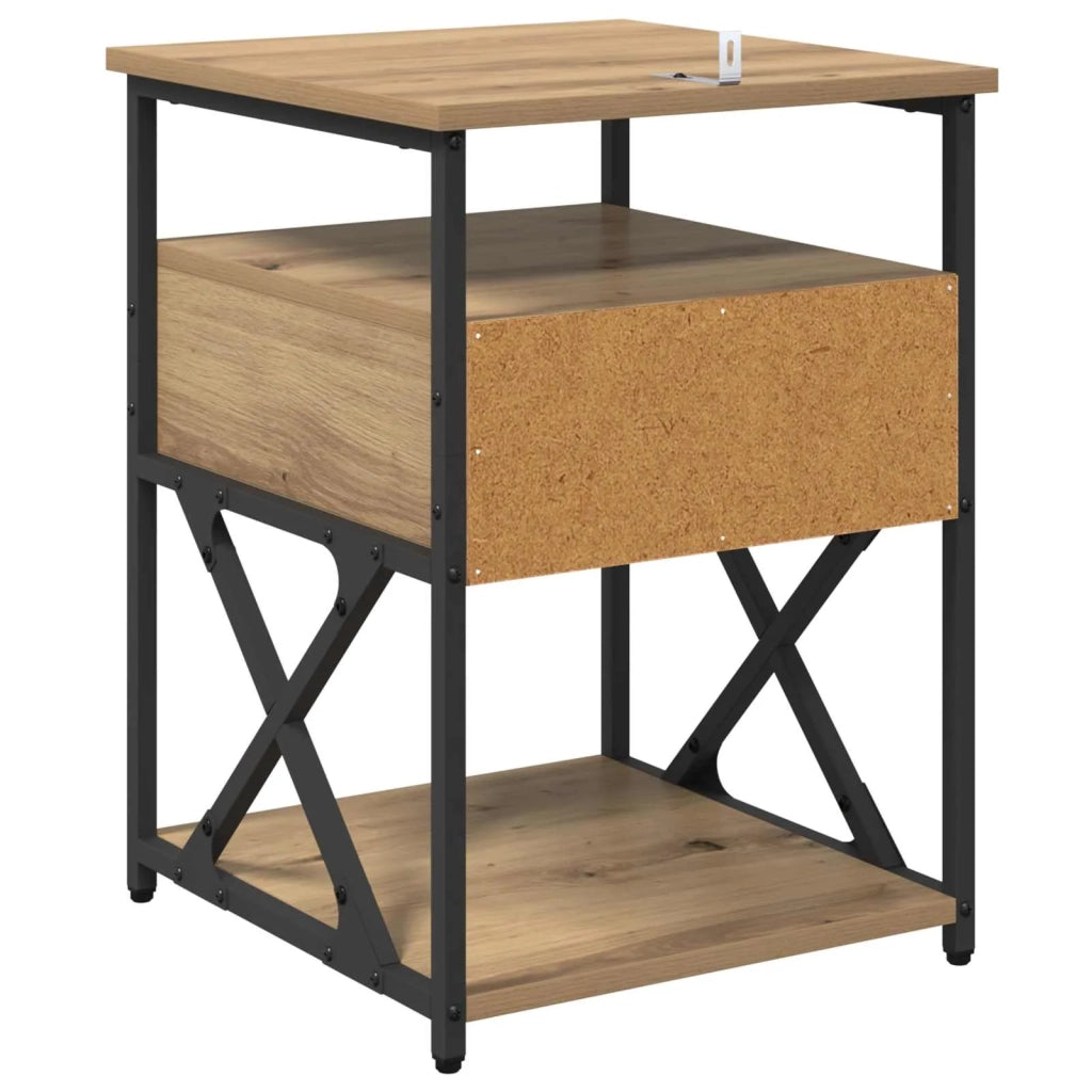 Armadio da Notte 2 pcs Rovere artigianale 40 x 42 x 55 cm