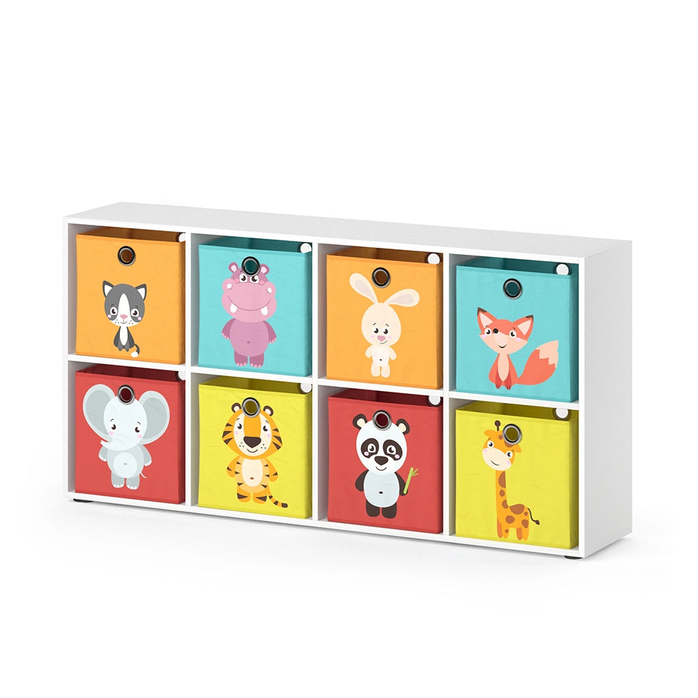 Vicco Libreria bambini Bianco 143 x 72 cm con 8 scatole pieghevoli