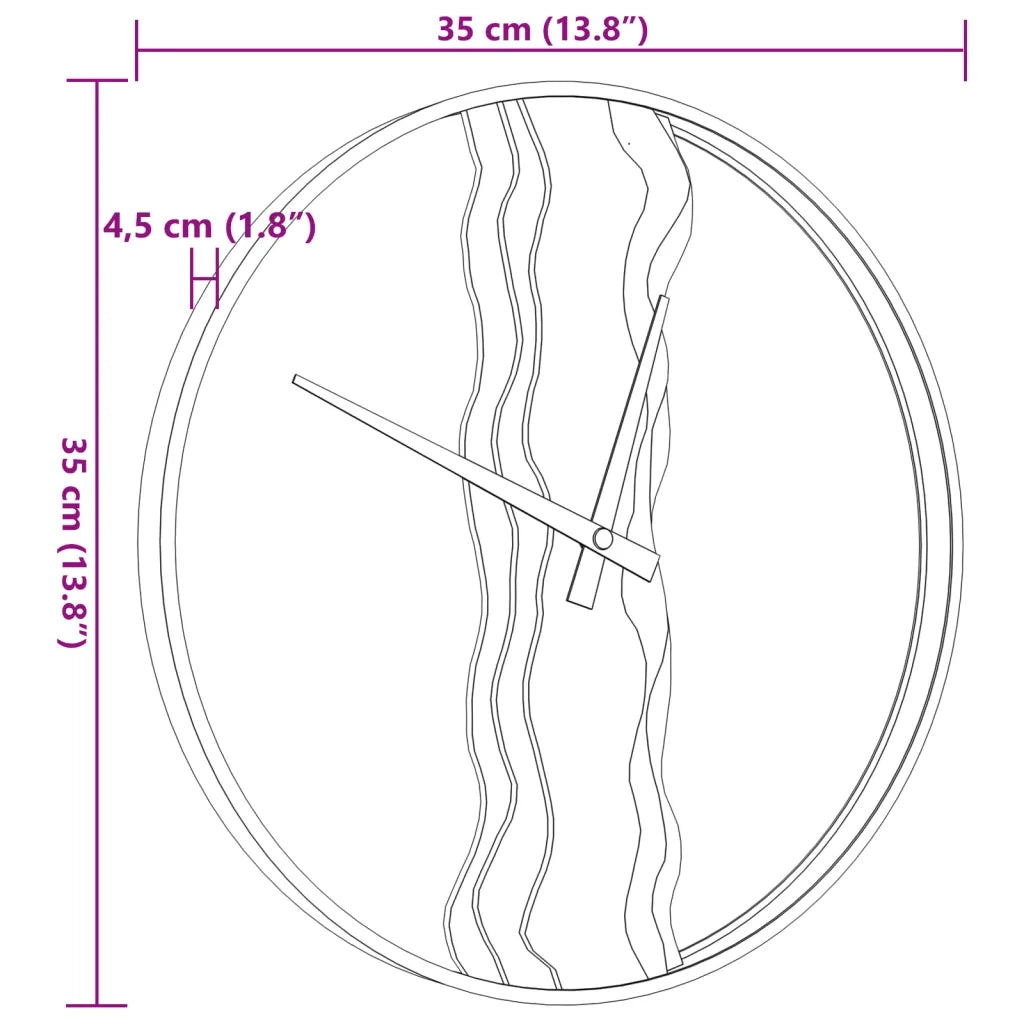 Orologio a Parete Marrone Ã˜35 cm in Ferro e Legno di Quercia