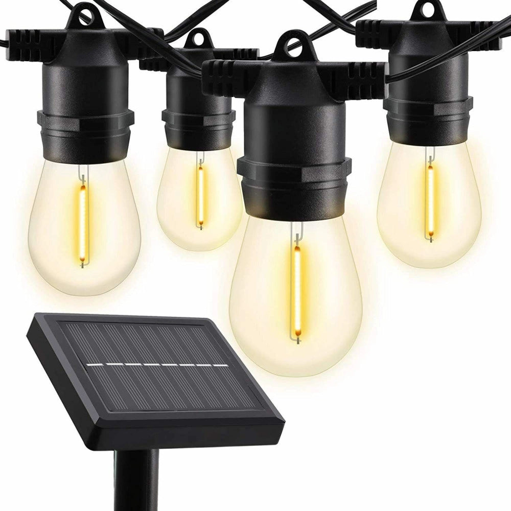 Trade Shop - Catena Luminosa A Led Energia Pannello Solare Con 10 Lampadine Luce Calda 4,5 Mt -