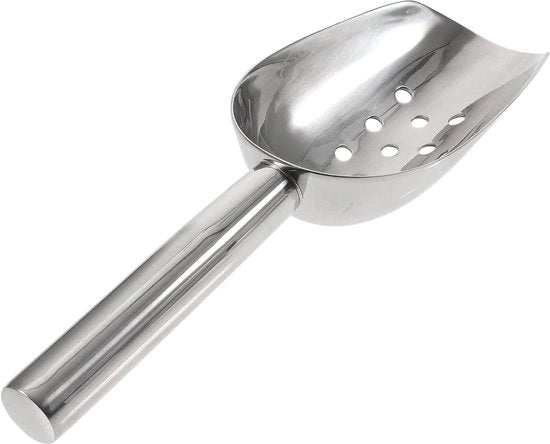 Spazzola per ghiaccio in acciaio inossidabile con fori di scarico per caffè in scatola e frutta essiccata