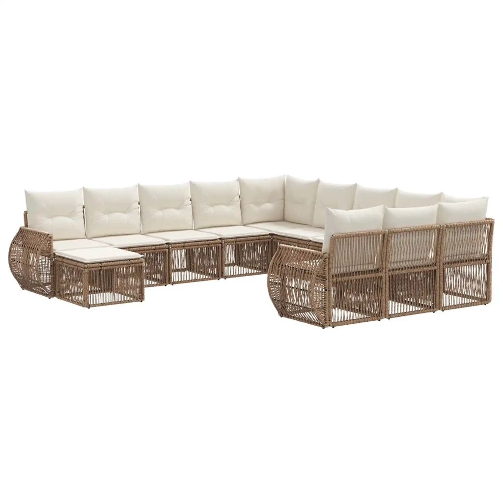 Set Divano da Giardino 12 pcs Beige polyrattan 3435624