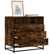Cassettiera Rovere Fumo 70x41x70 cm in Legno Multistrato
