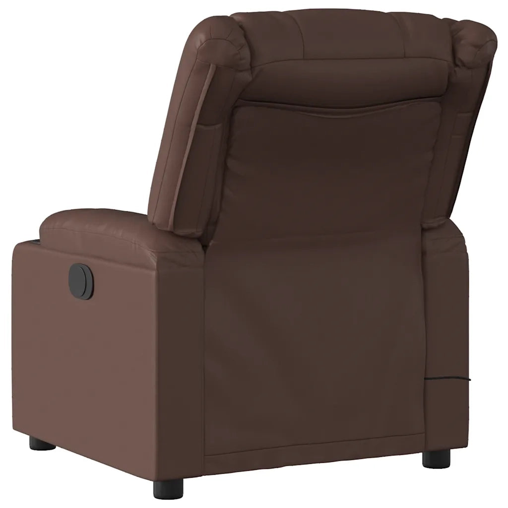 Poltrona Massaggiante Reclinabile marrone in Similpelle 374125