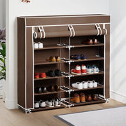 Scarpiera-Scaffale per scarpe in Tessuto Richiudibile 115 x 28 x 110 cm Marrone