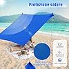 Tenda da Spiaggia Portatile, Tenda Protezione dai Raggi UV, con 4 Sacchetti di Sabbia, Borsa per il Trasporto, Parasole per 1-4 Persone, 200 x 200 x 200 cm (Blu)
