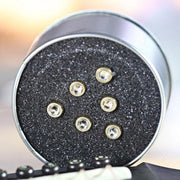 6 pezzi di pin di ponte in ottone per chitarra folk acustica con dot di vetro cristallo - colore aggiuntivo.