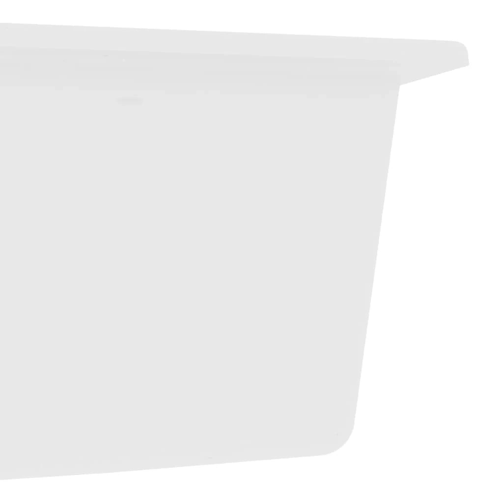 Lavello doppio da cucina con foro troppopieno 58 x 44 cm granito bianco 02_0004378