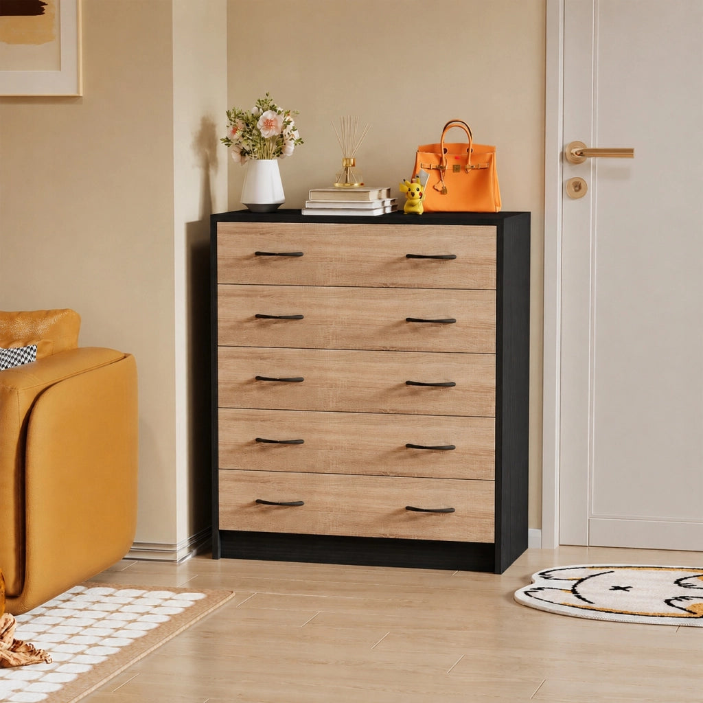 MOBILE PORTA SCARPE MARRONE CHIARO PER INGRESSO MODERNO CON 5 RIPIANI, MODELLO LOFT CON ANTE A BATTENTE
