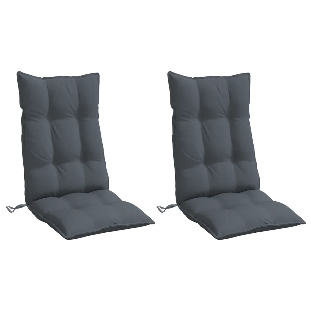 Cuscini per Sedia Schienale Alto 2 pz Antracite Tessuto Oxford