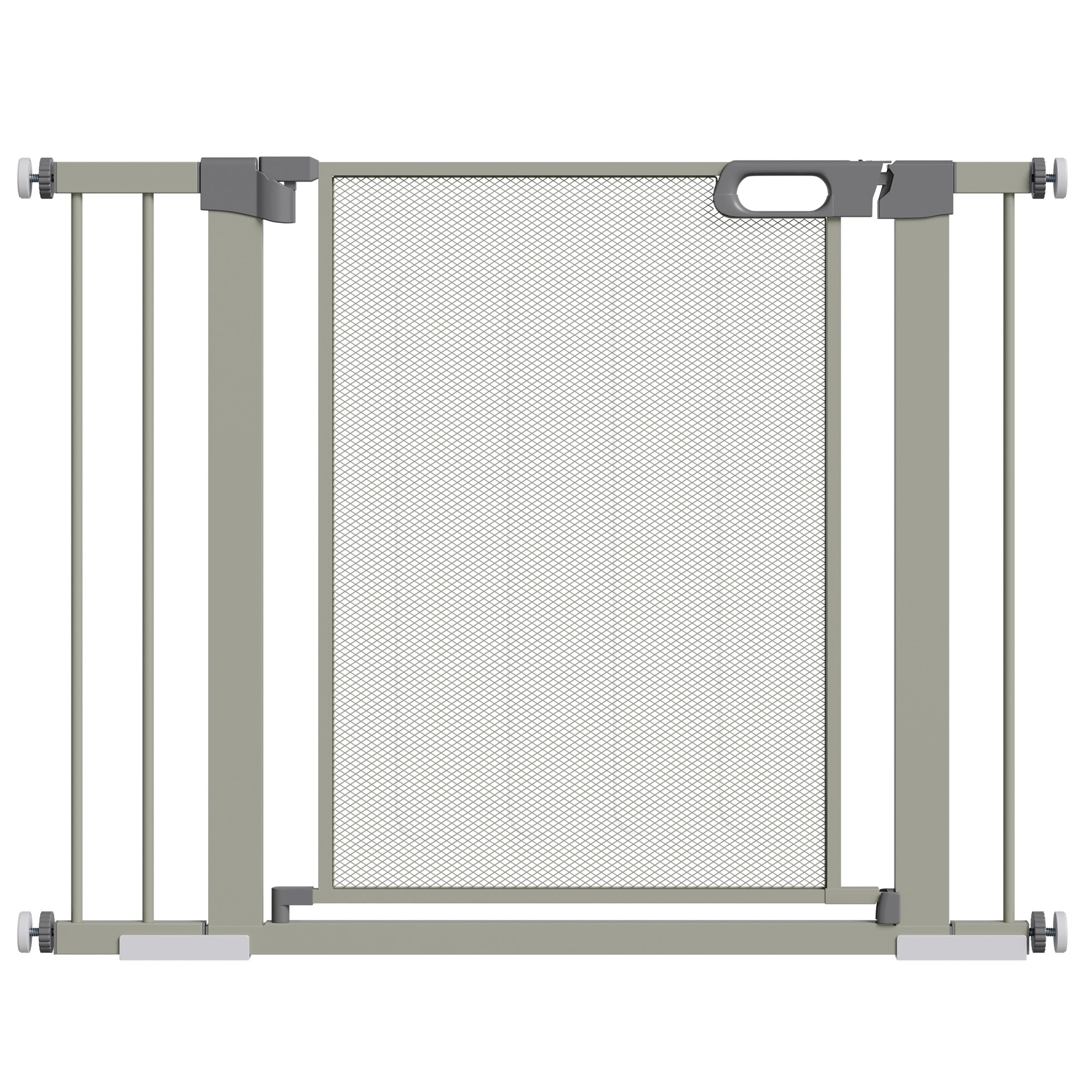 Cancelletto di Sicurezza per Cani Estensibile con Chiusura Automatica 75-103x76 cm Grigio