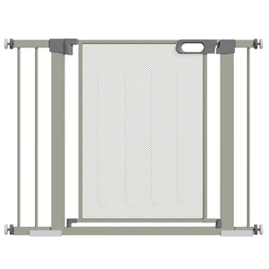 Cancelletto di Sicurezza per Cani Estensibile con Chiusura Automatica 75-103x76 cm Grigio