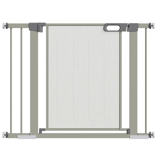 Cancelletto di Sicurezza per Cani Estensibile con Chiusura Automatica 75-103x76 cm Grigio