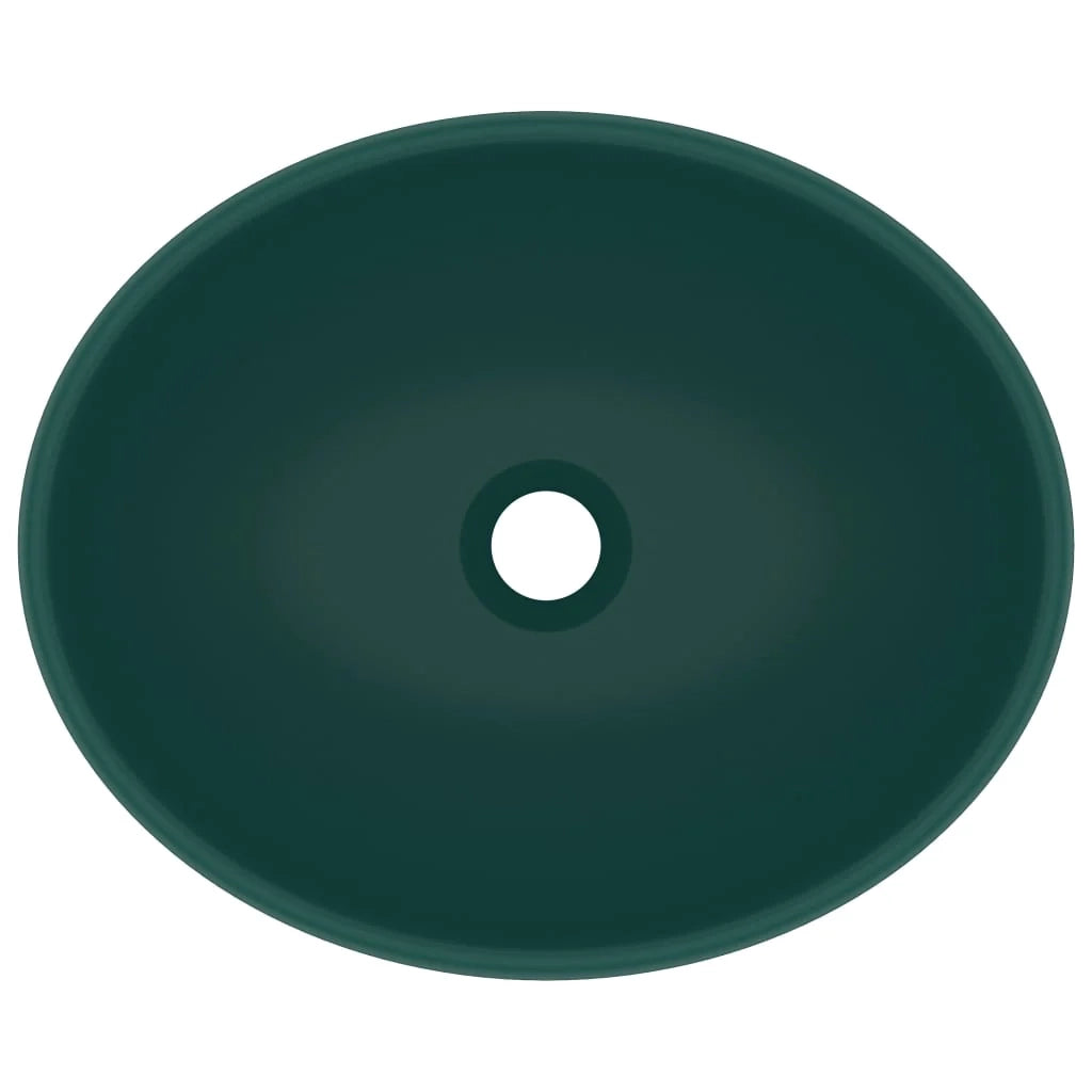 Lavabo ovale di lusso 40x33 cm in ceramica verde scuro opaco 02_0002668