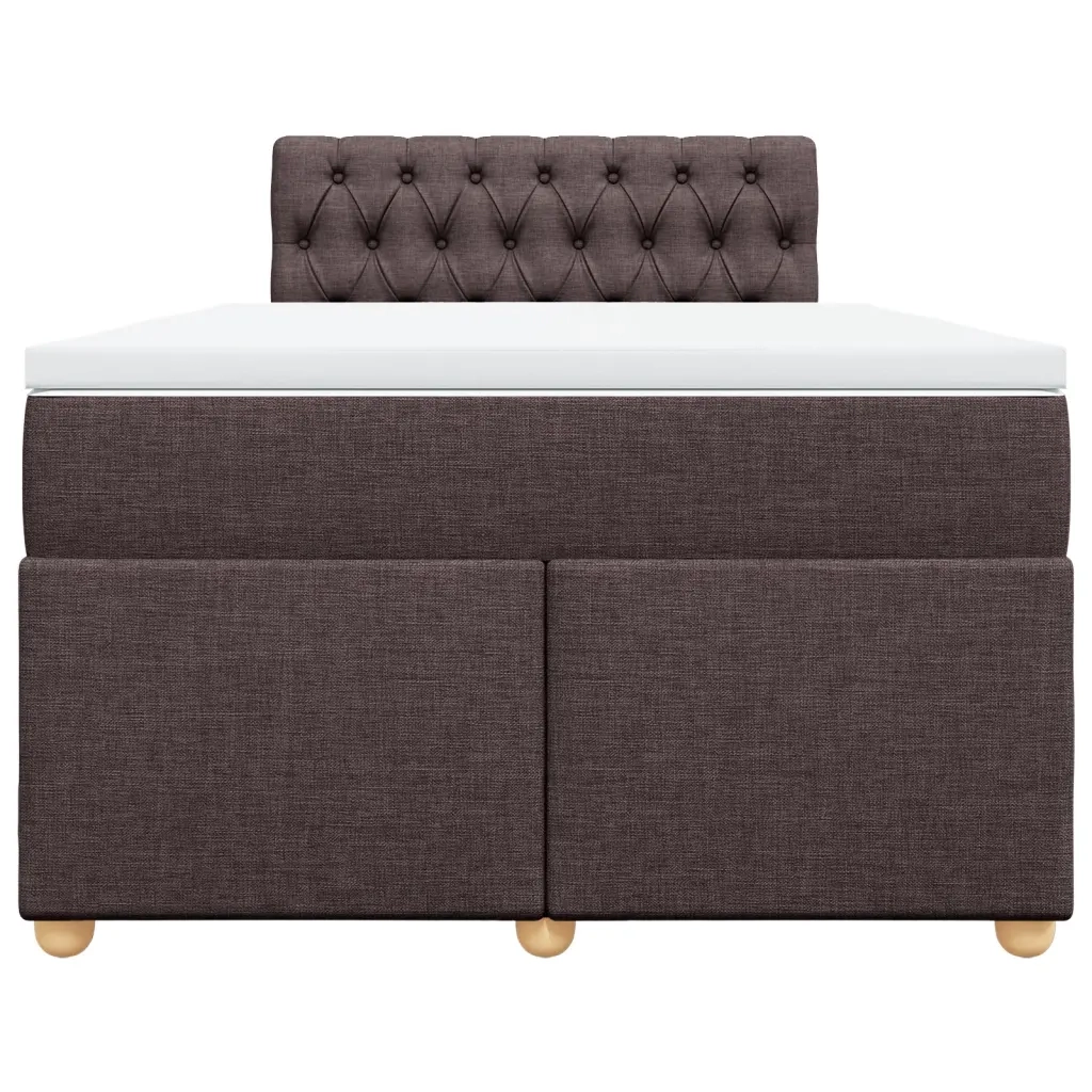 Giroletto a Molle con Materasso Marrone Scuro 120x190cm Tessuto