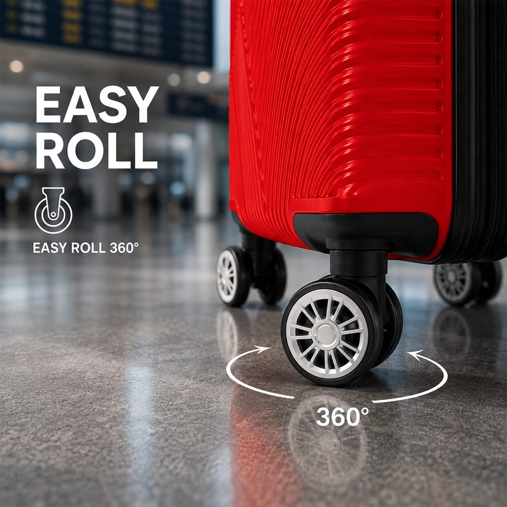 Valigia Bagaglio a Mano 55x40x20 cm Rosso Trolley Ortega Adatto Ryanair Easyjet