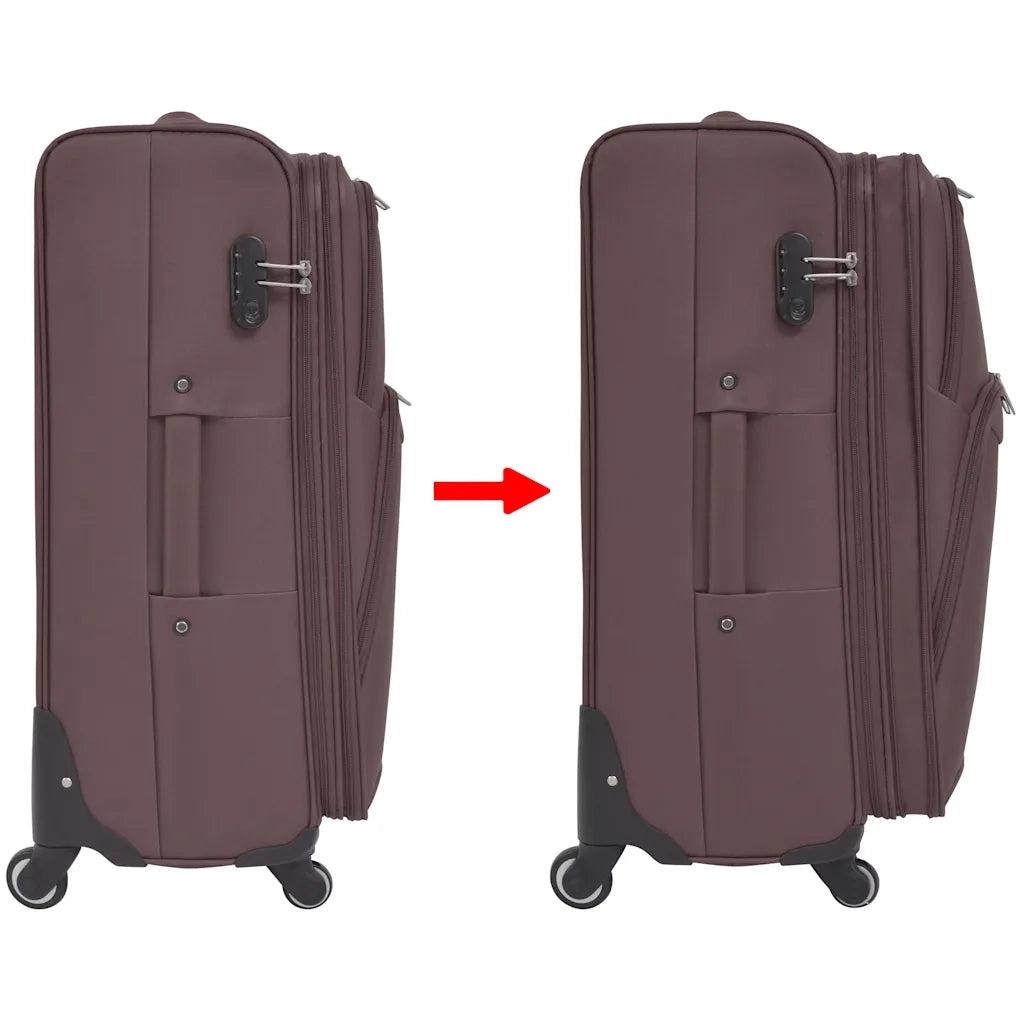 3 pz Set di Valigie Trolley Morbide Color Caff¨¨ CFW8001309