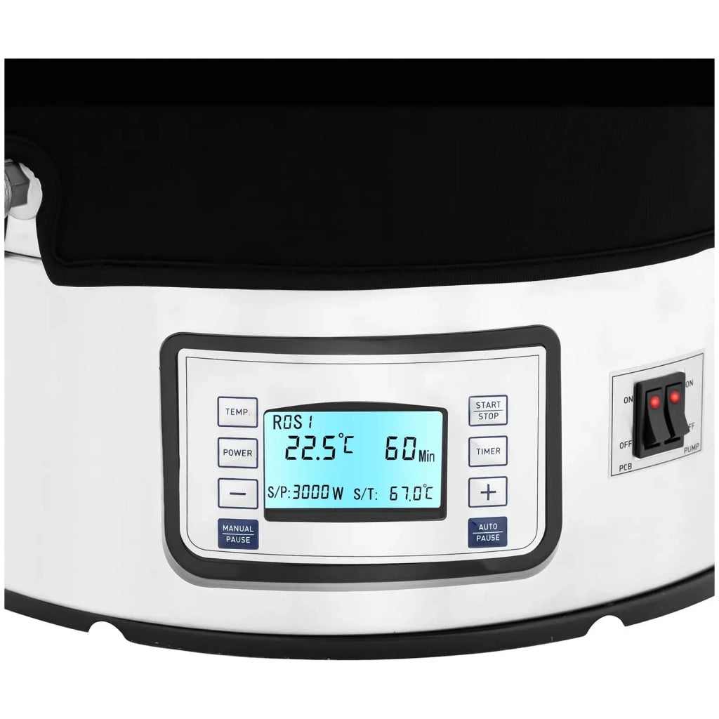 Serbatoio di fermentazione professionale con isolamento 60 litri 3000 watt 10-100°C acciaio inox schermo LCD timer acciaio inox vetro temperato nero 14_0008826