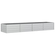 Fioriera rialzata per piante fiori patio giardino 320 x 80 x 45 cm acciaio zincato argento 02_0039433