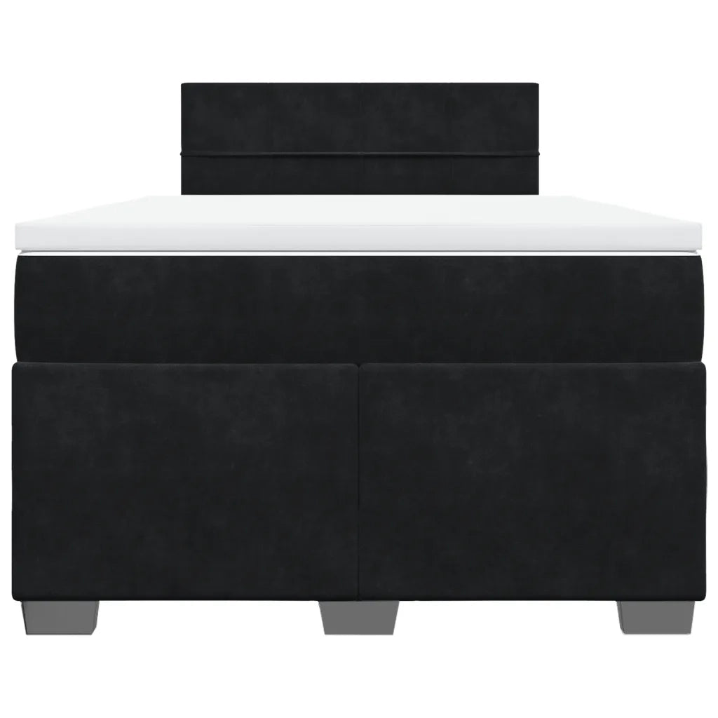 Giroletto a Molle con Materasso Nero 120x190 cm in Velluto 3286260