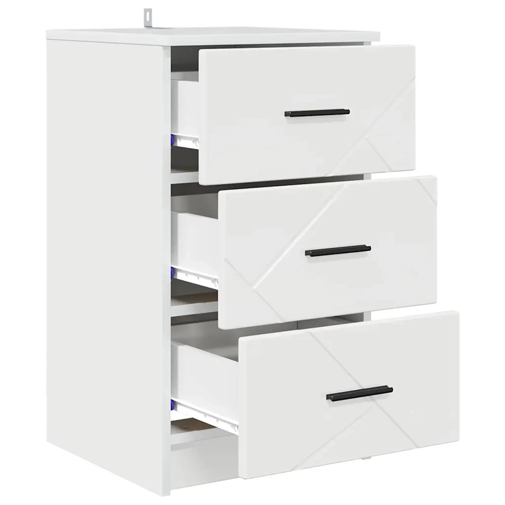 Armadio da Notte con cassetto Bianco lucido 38 x 38 x 66 cm