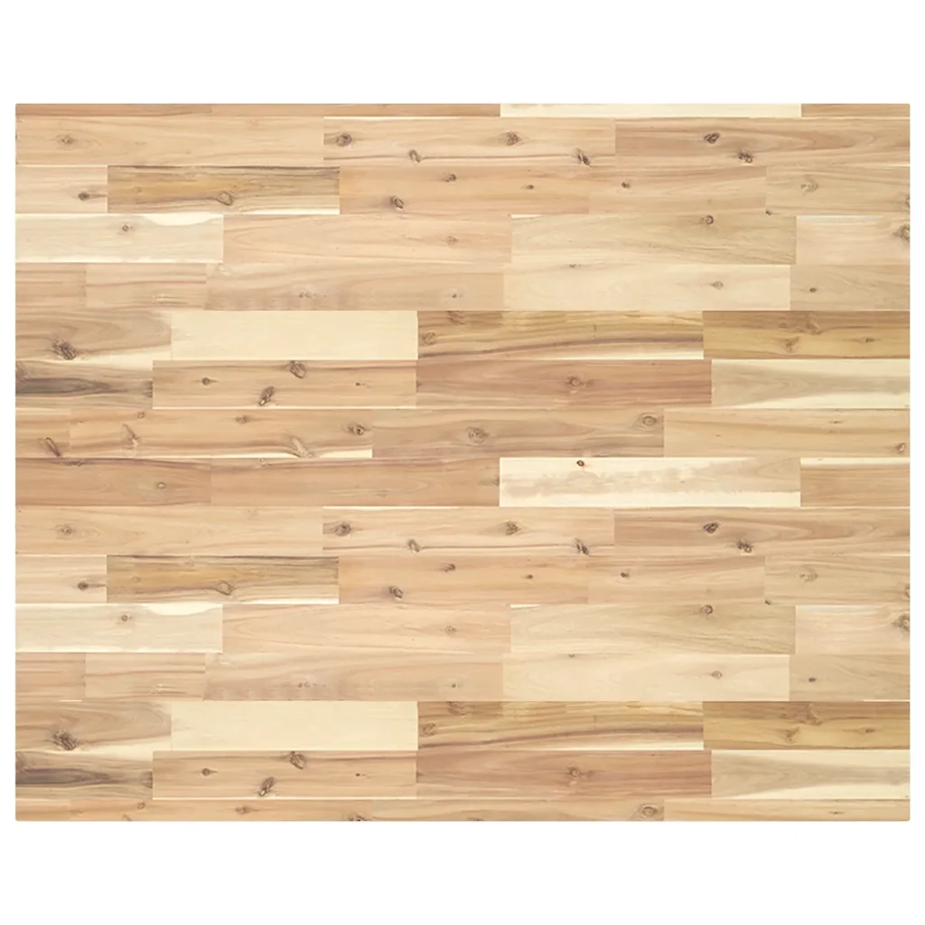 Piano Tavolo Rettangolare 100x80x4cm Legno Massello di Acacia