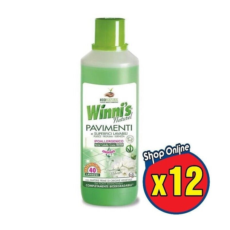 SET 12 WINNI'S NATUREL DETERSIVO CONCENTRATO PER PAVIMENTI 1 LT