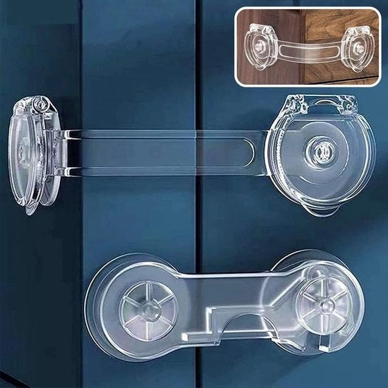 Serrature sicure per bambini senza foratura - Set da 10 pezzi - Sicurezza per porte dei armadi, frigoriferi e bagni, serrature per armadietti per bambini