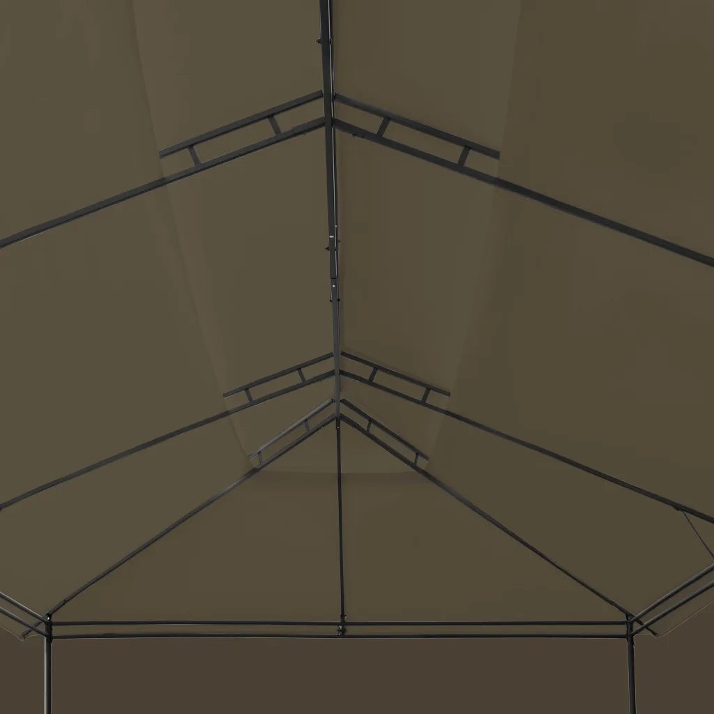 Gazebo con Tende 600x298x270 cm Grigio Talpa 180 g/mÂ²