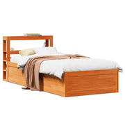 vidaXL Giroletto con Testiera Marrone Cera 75x190 cm Massello Pino