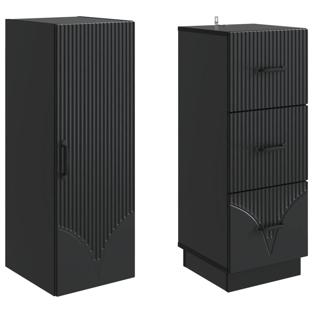 Set di armadi 2 pcs Nero 33 x 34,5 x 87 cm Legno ingegnerizzato